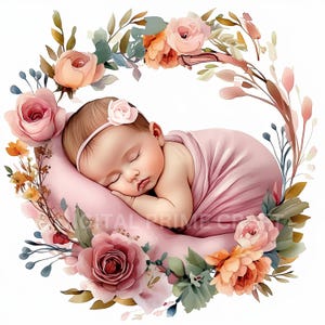 10 Bebê recém-nascido, Bebê recém-nascido Menina Clipart, Bebê Clipart, jpgs de alta qualidade, Download digital, Imprimíveis, Licença comercial