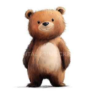 10 cliparts ours, drôle d'ours, fichiers jpg de haute qualité, téléchargement numérique, clipart aquarelle, produits imprimables, licence commerciale