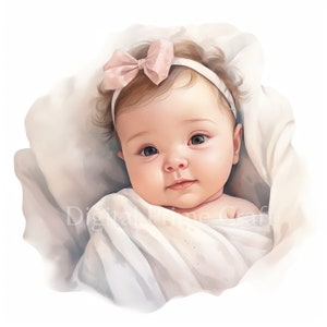 10 baby clipart, pasgeboren baby meisje clipart, kinderkamer print, hoge kwaliteit jpg's, digitale download, printables, commerciële licentie