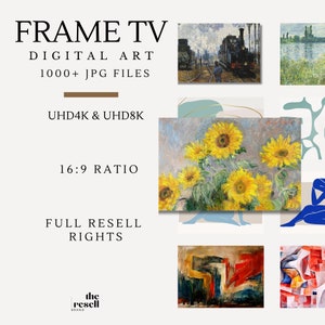 1000+ UHD4K UHD8K Samsung &quot;The Frame&quot; TV LG &quot;Gallery Design&quot; Smart TV Digital Wall Art Bundle | Master Resell Rights Private Label Rights