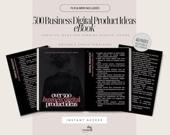 500+ Business Digital Product Ideas eBook | Editable Canva Template + PDF | ChatGPT-Ready Prompts | PLR + MRR Included