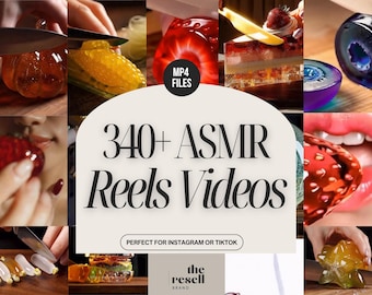 Plus de 340 vidéos esthétiques ASMR | Modèle Canva de fichiers MP4 | Utilisation commerciale | Découper du contenu vidéo viral sans visage | DPP et utilisation commerciale