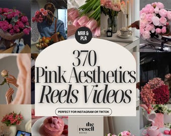 370 Pink Aesthetic Reels Video Bundle | Editable Canva Templates | MP4 Downloads | Feminine Faceless Content | PLR + MRR
