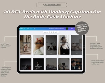 30 DFY Plug-and-Play Reels with Hooks + Captions for The Daily Cash Machine / The Daily Cash Method
