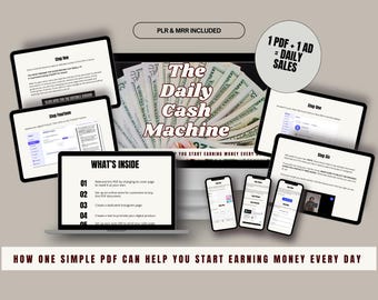 The Daily Cash Machine eBook with PLR & MRR | Turn One Ready-to-Sell PDF Into Daily Income — No Posting, No Following, No Hustle Required