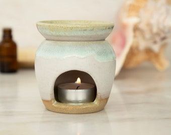 Brûleur à huile en céramique fait main pour les huiles essentielles et les fontes de cire | Créez votre propre spa aromathérapie à la maison | Diffuseur d'huile écologique