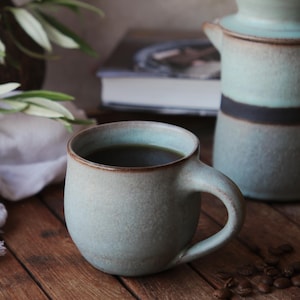 Handmade Black Stoneware Coffee Mug | Rustic Modern Kitchen | Devon Pottery