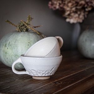 Handmade Cappuccino Cup l Flat White Scandi | Rustic Devon Pottery