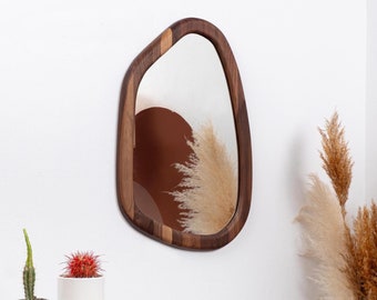 Asymmetrical White Oak Mirror