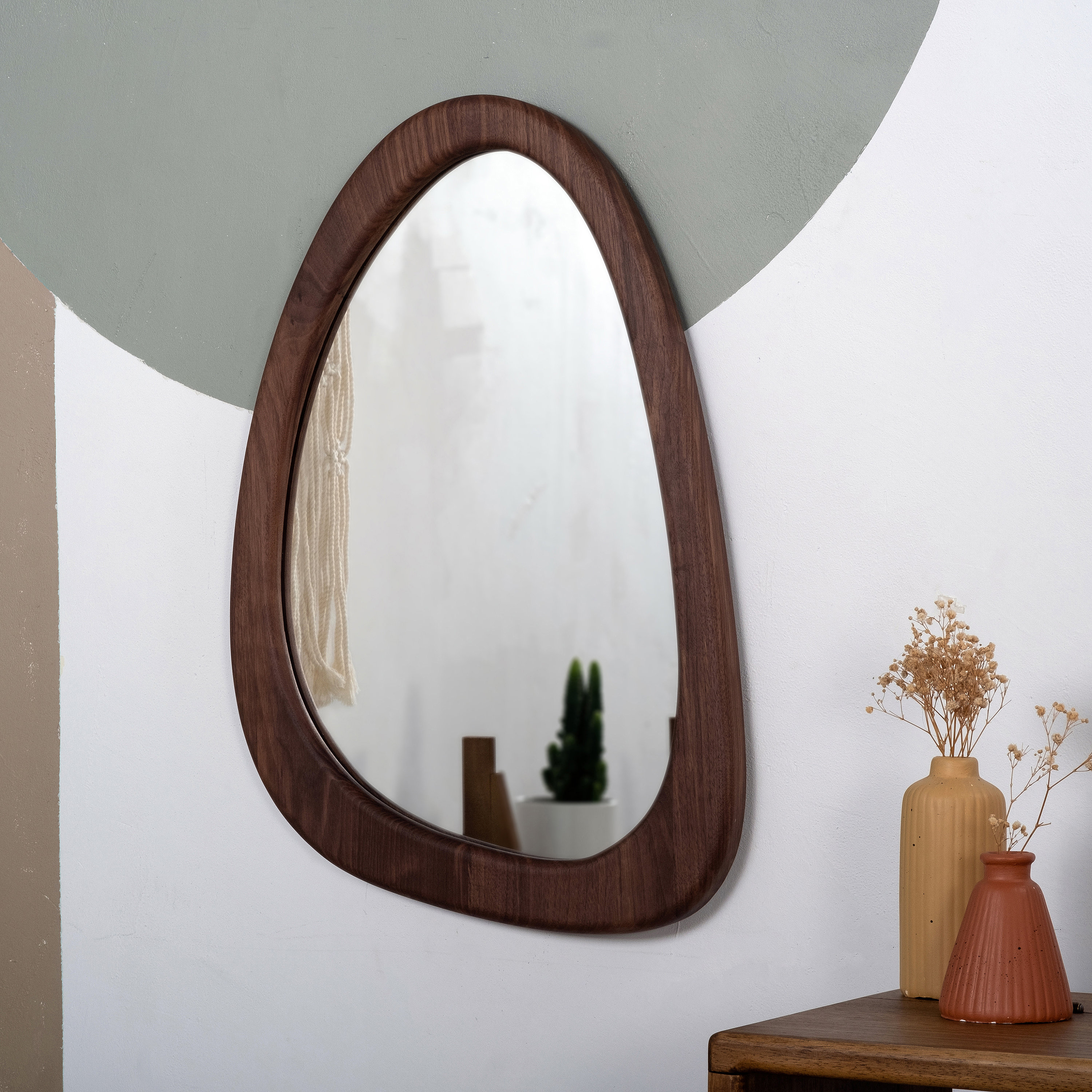 Organic Mirror , White Oak Mirror , Walnut Mirror , Irregular Mirror