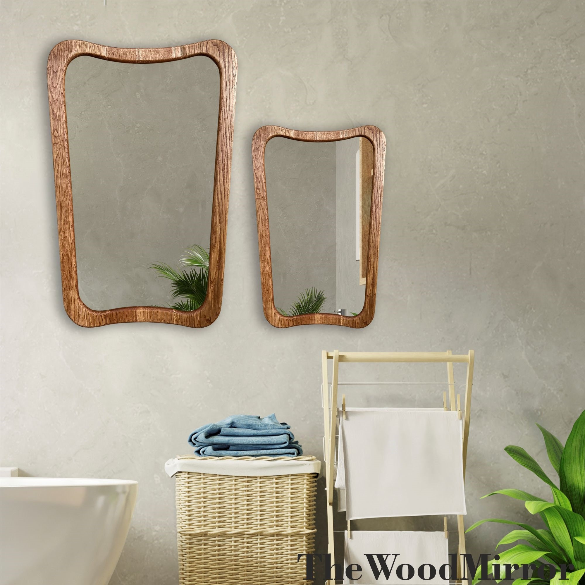 Bathroom Mirror White Oak Mirror Elegant Walnut Mirror - Etsy