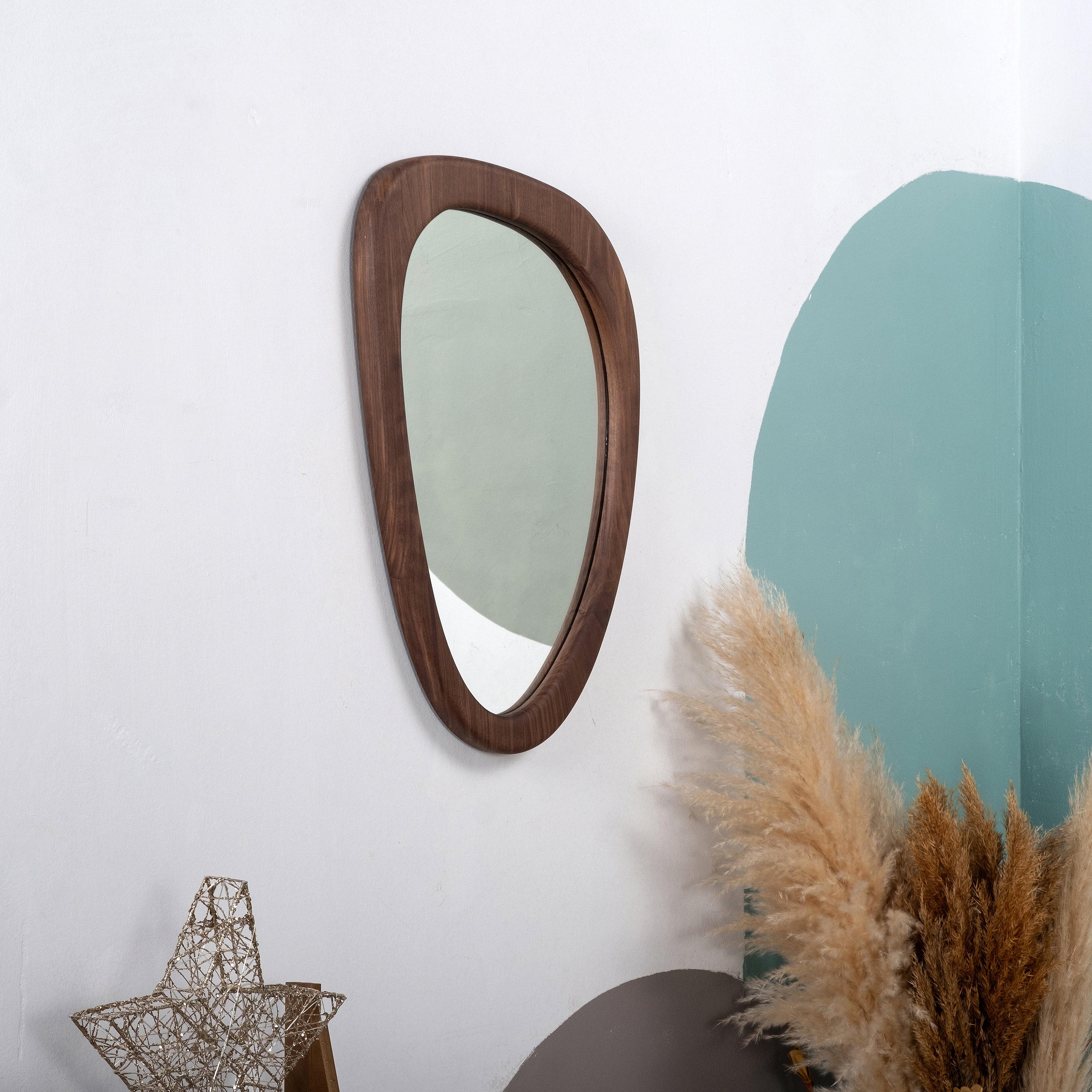 Organic Mirror , White Oak Mirror , Walnut Mirror , Irregular Mirror