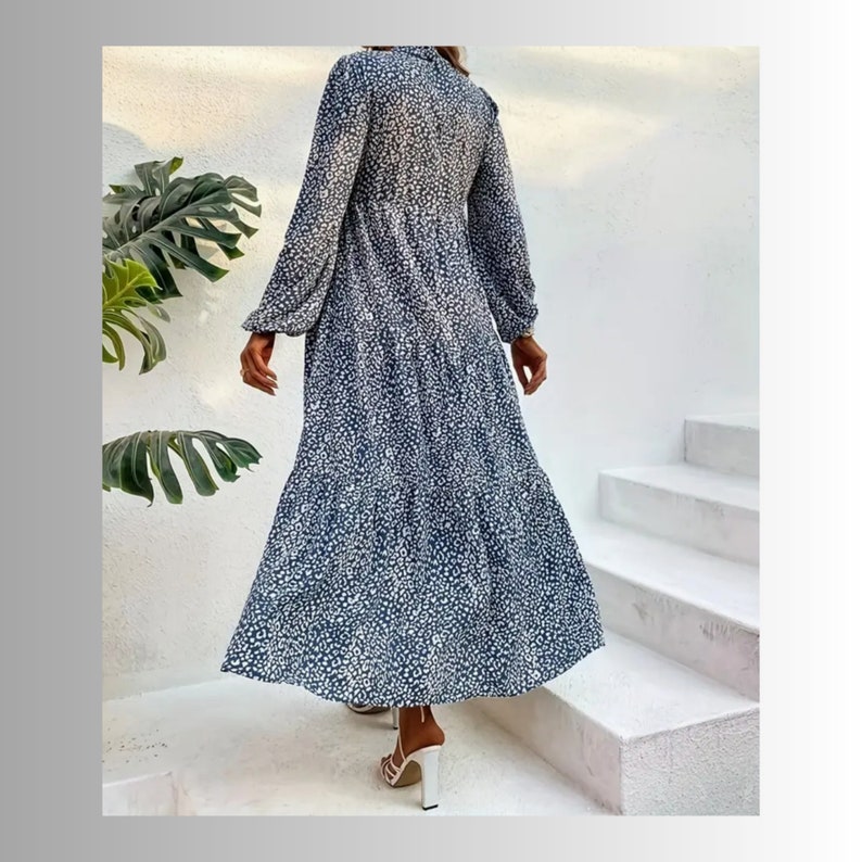 Boho Long Dress pattern, Woman PDF sewing printable pattern, Plus sizes patterns, Sewing Pattern, Long Sleeve Boho Dress pattern. image 2