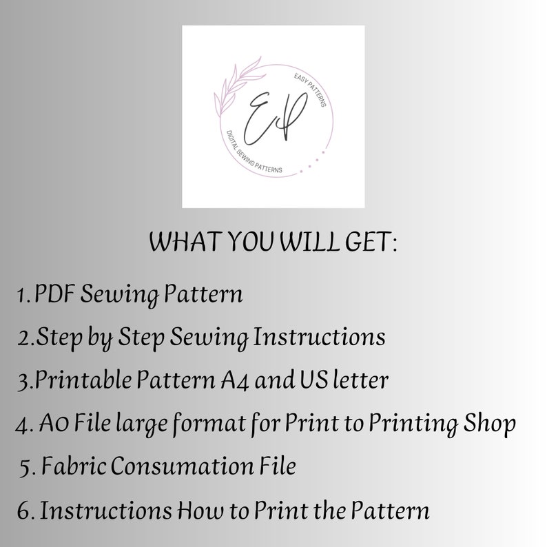 Boho Long Dress pattern, Woman PDF sewing printable pattern, Plus sizes patterns, Sewing Pattern, Long Sleeve Boho Dress pattern. image 8