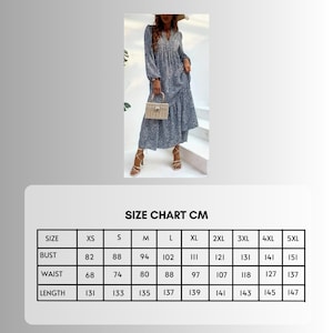 Boho Long Dress pattern, Woman PDF sewing printable pattern, Plus sizes patterns, Sewing Pattern, Long Sleeve Boho Dress pattern. image 7
