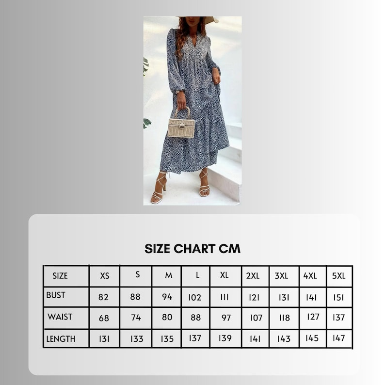 Boho Long Dress pattern, Woman PDF sewing printable pattern, Plus sizes patterns, Sewing Pattern, Long Sleeve Boho Dress pattern. image 7
