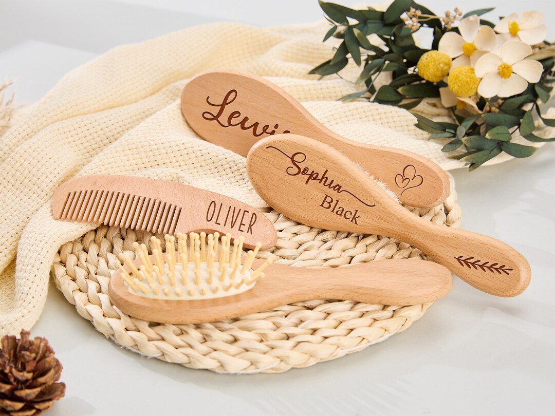 Personalized Baby Hair Brushcustom Baby Hair Brush Setbaby Etsy Australia