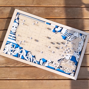 Custom Hockey Arena Map Tracker, NHL Stadium Map, Ice Hockey Arena Map ...