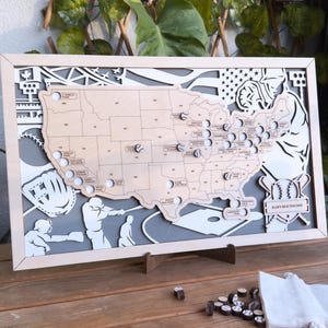 Carte du stade de baseball, carte de baseball, tracker de stade de baseball professionnel, carte de voyage du stade, cadeau pour homme cadeau de baseball carte du stade de baseball personnalisée