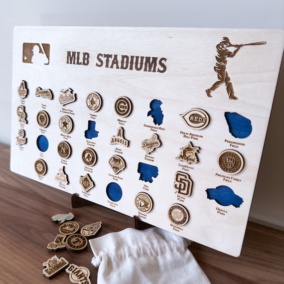 MLB Stadium Tracker Board, MLB Stadium Travel Map