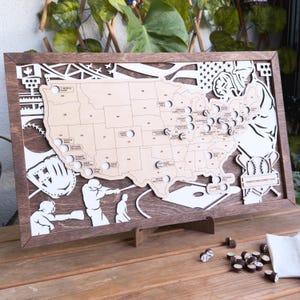 Carte personnalisée du parc de baseball, panneau des stades de baseball, carte souvenir de baseball, cadeau pour amateur de baseball, carte de voyage Mlb, cadeau pour mari