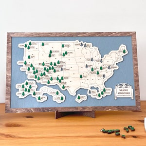 Custom US National Parks Travel Map, Family Road Trip Tracker, Travel Home Decor, Gift from Family,  Travelers Hikers, Gift for Husband