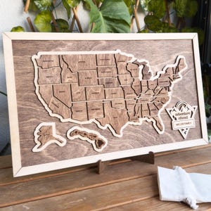 Carte de voyage des États-Unis, carte de nos voyages, carte de couples, carte de voyage, l'aventure vous attend. Cadeau de mariage, Cadeau d'anniversaire, Cadeaux pour les relations aux États-Unis