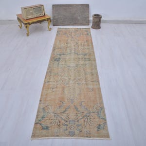 3x9 Turkish Runner,Soft Runner Rug,3x9 Rug,Runner Rug,Oushak Runner Rug,Vintage Runner Rug,3x9 Runner Rug,Hallway Runner Rug, neutral rug ,