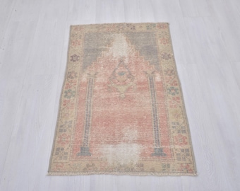 Kleiner Türkischer Teppich, 70x30,3x3 Badteppich,Kleiner Vintage Teppich,Handgewebter Teppich,Weicher Teppich,3x3 Fußteppich,Alter Teppich, Eingangsteppich,Wollteppich