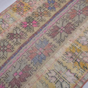 3x6 Rug,Runner Rug,Unique Runner Rug,Turkish Runner,Vintage Runner,Oushak Runner,Anatolian Runner,Natural Runner,Vintage Rug,3x6 Yellow Rug