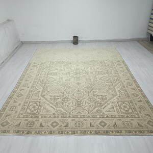 10x13 Vintage Rug,10x13,Oversize Rug,10x13 Oushak Rug,Turkish Rug,Wool Rug,Turkish Vintage Rug,Vintage Turkish Rug,Anatolian Rug,Neutral Rug