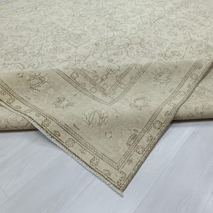 Oversize Oushak Turkish Rug 10x12: Vintage Anatolian Neutral Rug