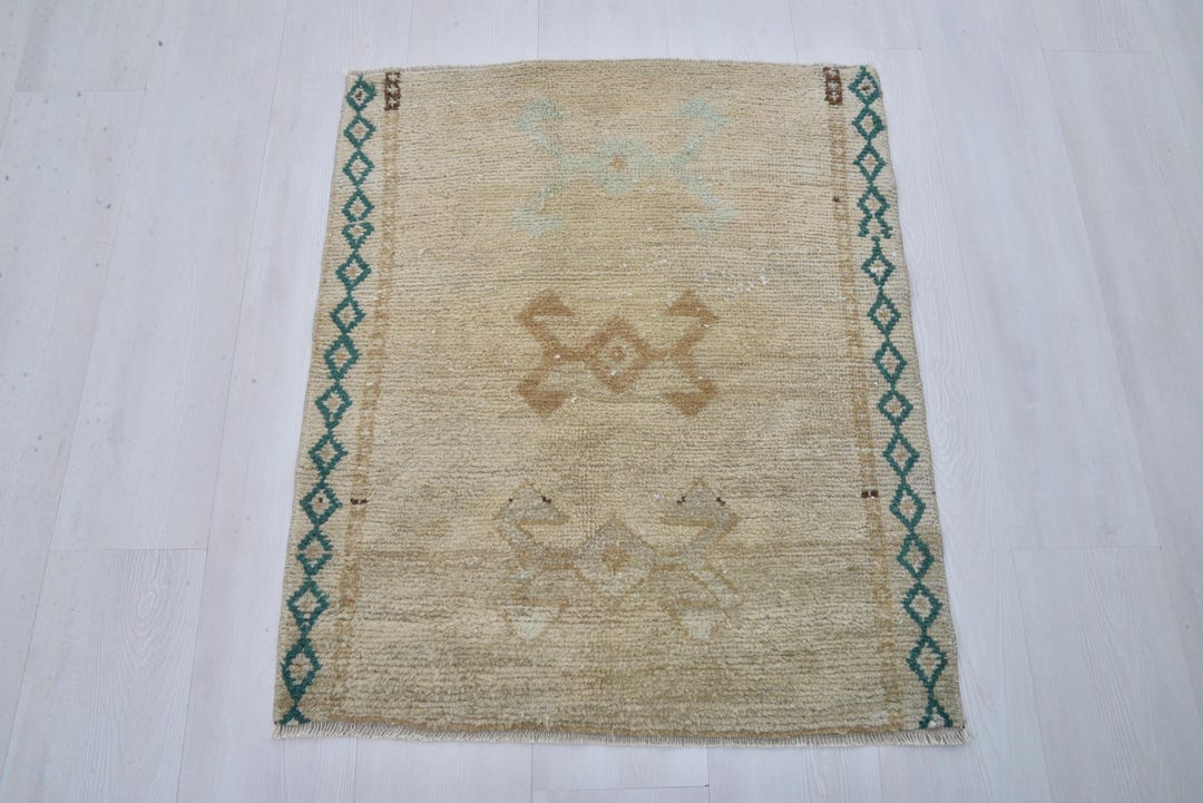 3x3, Oushak Mini Rug, 3x3 Rug, Natural Rug,turkish Rug,small Size Rug ...