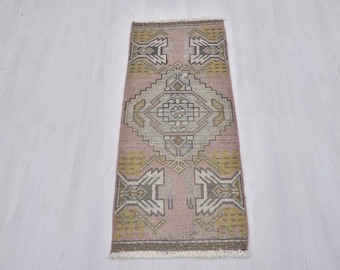 Kleiner Türkischer Teppich, 70x30,3x3 Badteppich,Kleiner Vintage Teppich,Handgewebter Teppich,Weicher Teppich,3x3 Fußteppich,Alter Teppich, Eingangsteppich,Wollteppich
