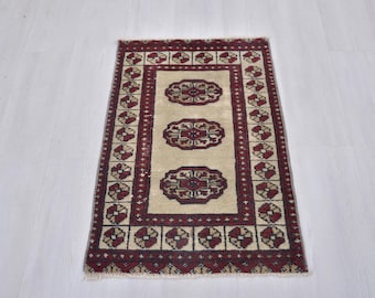 Kleiner Türkischer Teppich, 70x30,3x3 Badteppich,Kleiner Vintage Teppich,Handgewebter Teppich,Weicher Teppich,3x3 Fußteppich,Alter Teppich, Eingangsteppich,Wollteppich