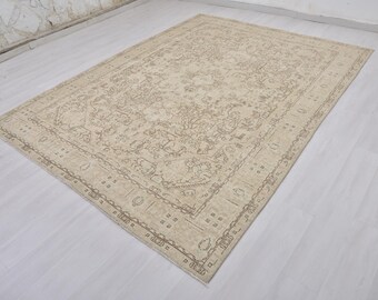 8x11 Handmade Rug,Turkish Oversize Rug,Natural Rug,Oushak Rug,Turkish Rug,Vintage Rug, Bohemian Rug,Vintage Oversize Rug,Oversize Rug,