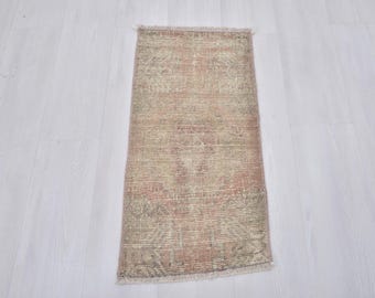 Kleiner Türkischer Teppich, 70x30,3x3 Badteppich,Kleiner Vintage Teppich,Handgewebter Teppich,Weicher Teppich,3x3 Fußteppich,Alter Teppich, Eingangsteppich,Wollteppich