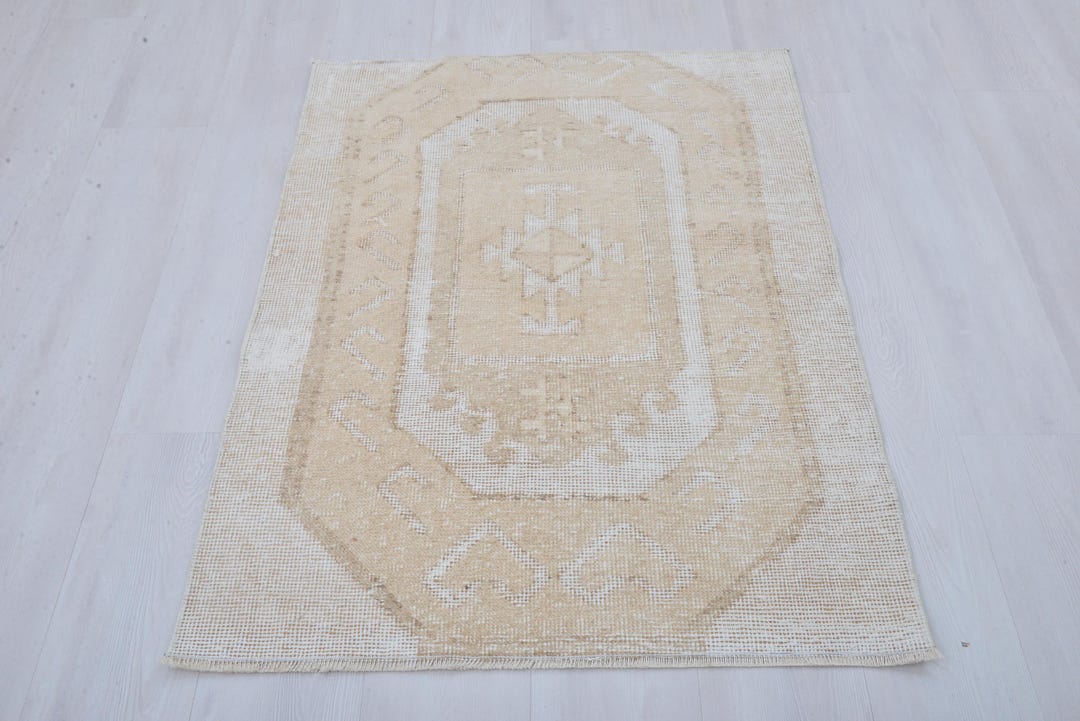 Vintage Anatolian Wool Rug, 3x4 Bohemian Area Carpet, Turkish Handmade ...