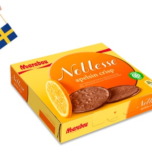 1 Box of Marabou Noblesse apelsin (orange) Crisp 150g (5.29 Oz) - Swedish Milk Chocolate with orange, swedish chocolate, milk chocolate