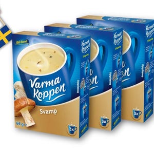 3 Pack Blå Band Varma Koppen Svamp – 6dl (2.53 cups) Savory Mushroom Soup Mix, 66g (2.32oz)