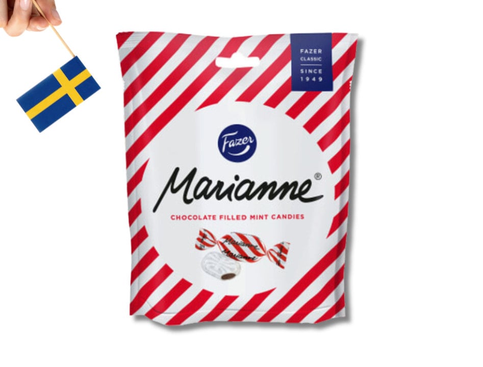 1 Bag of Fazer Marianne chocolate mint candy 200g (7.05Oz), swedish candy, marianne godis, karameller, swedish food, fika