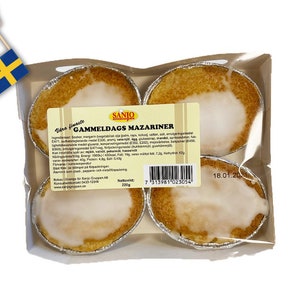 1 caja de Sanjo Old Fashioned Mazarin 220 g (7,76 oz), Gammeldags, fika sueca, pasteles, galletas, comida sueca, sabor a almendra, pasteles suecos