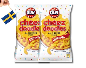 2 Bags of Cheez Doodles 225g (7.93 Oz), Ostbågar, Swedish snacks, swedish food, fredagsmys, OLW, cheese doodles