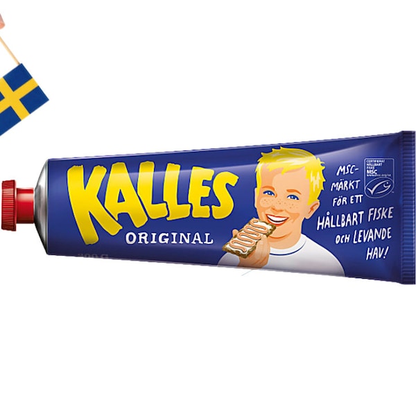 Kalles Kaviar, 300g (10.58 oz.) Tube, Swedish Kalles Kaviar Creamed Smoked Cod Roe Spread, Made in Sweden, Sweden, Swedish Food
