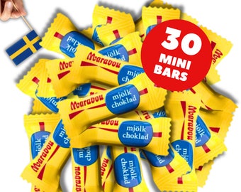 30 Pcs Marabou Chocolate Mini Bars, Swedish Chocolate, Milk Chocolate Sweden, Marabou Chocolate Sweden, Swedish Choklad, swedish candy, Fika