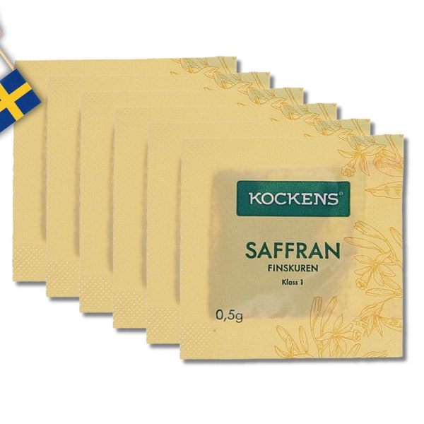 Kockens Saffron, swedish saffron 0.5g (0.017 oz), swedish food, Lussebullar, spices, scandinavian food, baking accessories