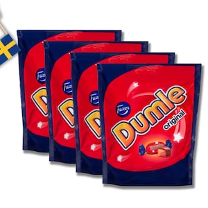 4 Bags of Dumle Swedish Chocolate, Godis, Swedish Candy, Chocolate from Sweden, Mjölkchokad, Swedish Gifts, Sweden, 220 g (7 oz.), Choklad