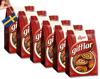 6 sacchetti di Gifflar di Pågen 300g (10,58 Oz), panini alla cannella svedesi, panini, kanelgifflar, fika svedese, cibo svedese, kanelbullar