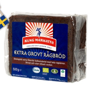 Kung Markatta Extra Grovt Rågbröd 500g (17.63 Oz), Extra Coarse Rye Bread, Swedish Bread, scandinavian bread, swedish food