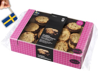 1 Box of Gille Dubbla Chokladflarn 600g (21.16 Oz), Swedish Fika, Swedish cookies, Swedish milk chocolate, swedish food, Chocolate Wafers!